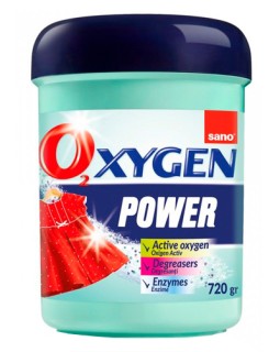 Praf pentru îndepărtarea petelor 2 în 1 SANO OXIGEN POWER, 720 gr