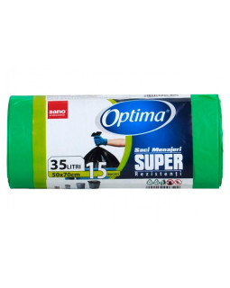 Мешки мусорные Sano Optima зеленые 35л, 15шт