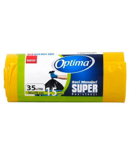 Saci menajeri Sano Optima galbeni 35L, 15 buc