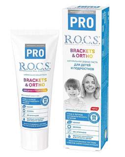 Pastă de dinți R.O.C.S. PRO Brackets & Ortho pentru copii și adolescenți, 74 g