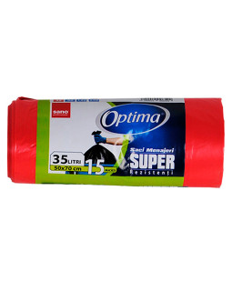 Saci menajeri Sano Optima roșii 35L, 15 buc