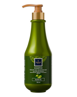 Șampon hidratant pentru par uscat și fragil Famirel cu Centella, Keratină, cu ulei de Masline și Minerale din Marea Moartă, 750 ml